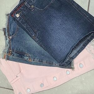 3 Denim Mini Skirts